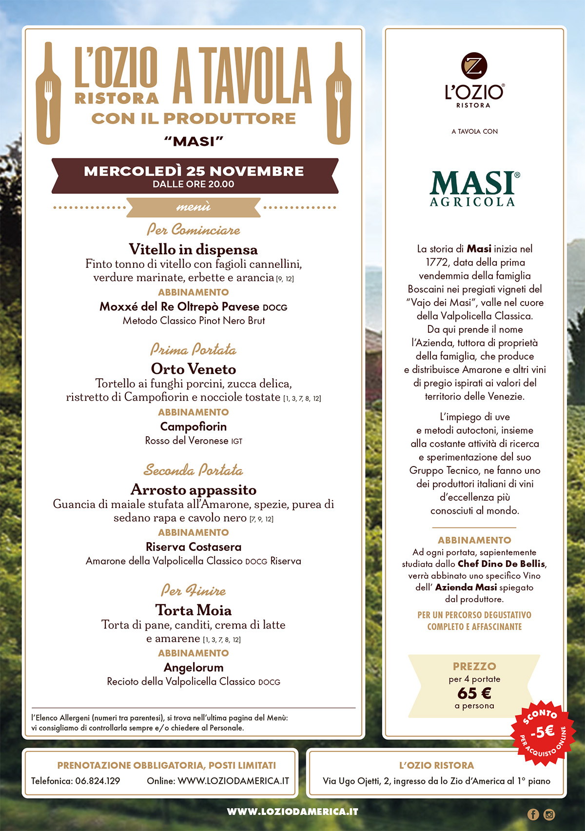 locandina A cena con il produttore – Masi - immagine 1